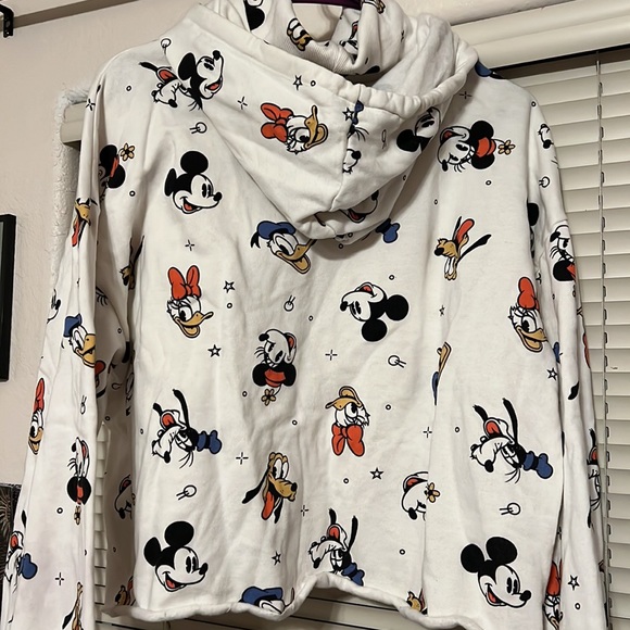 NWOT Disney fleece cream cropped turtleneck-hoodie size:XL - Picture 4 of 5